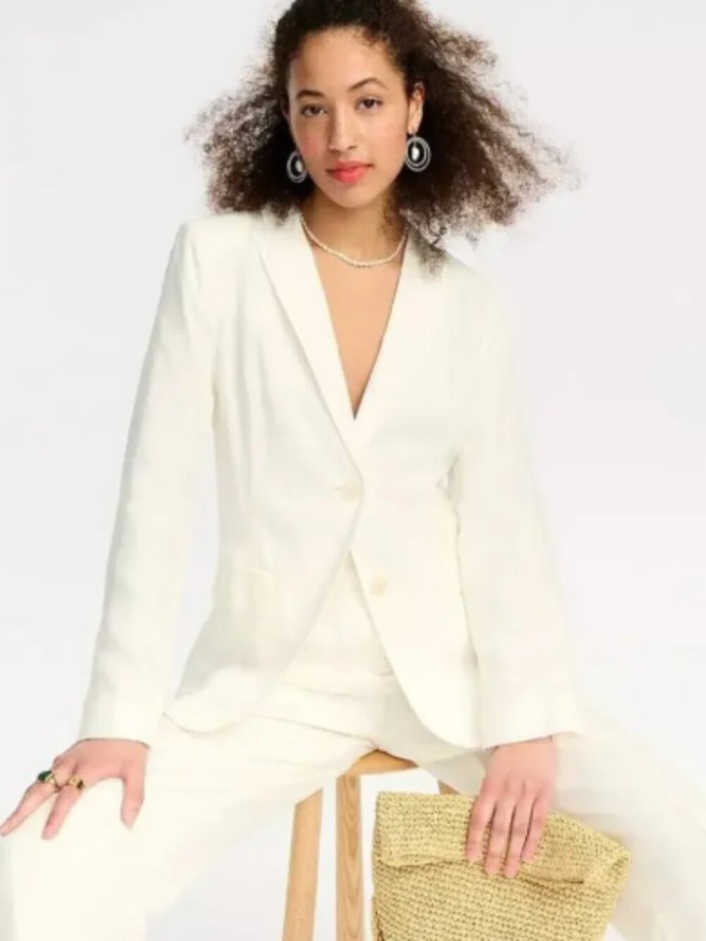 J. Crew Parke Blazer Ivory Cupro Size 4